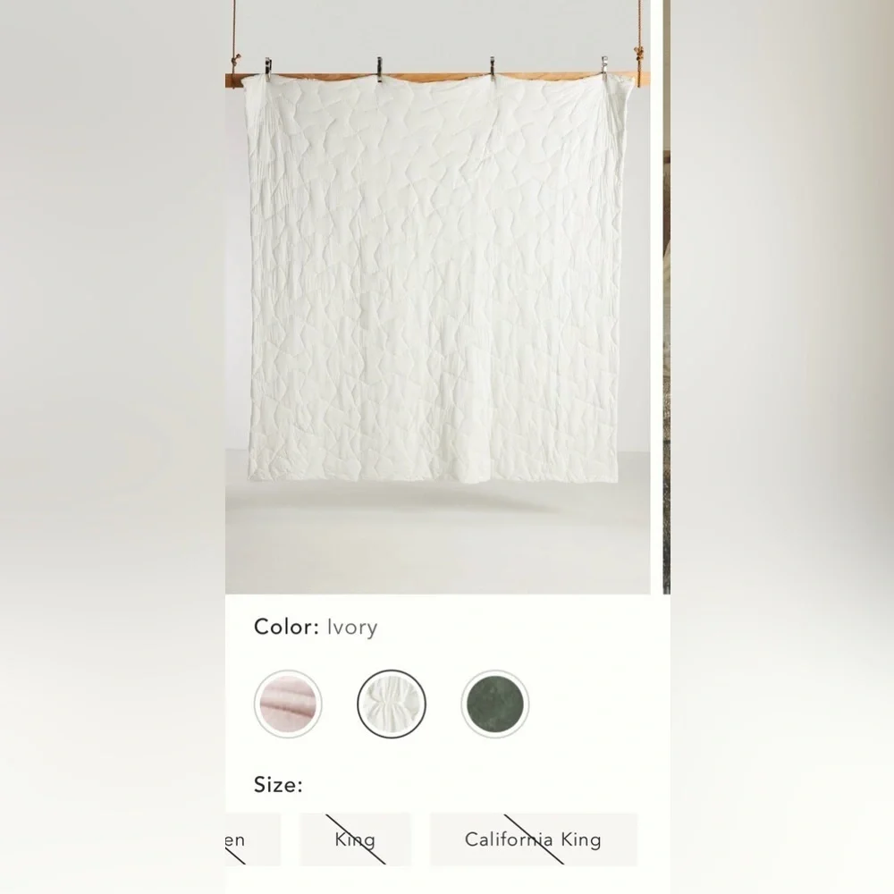 Anthropologie Constance Cotton Jersey Cloud Quilt Size Cal King NWT